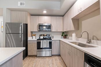 Sleek stainless steel appliances